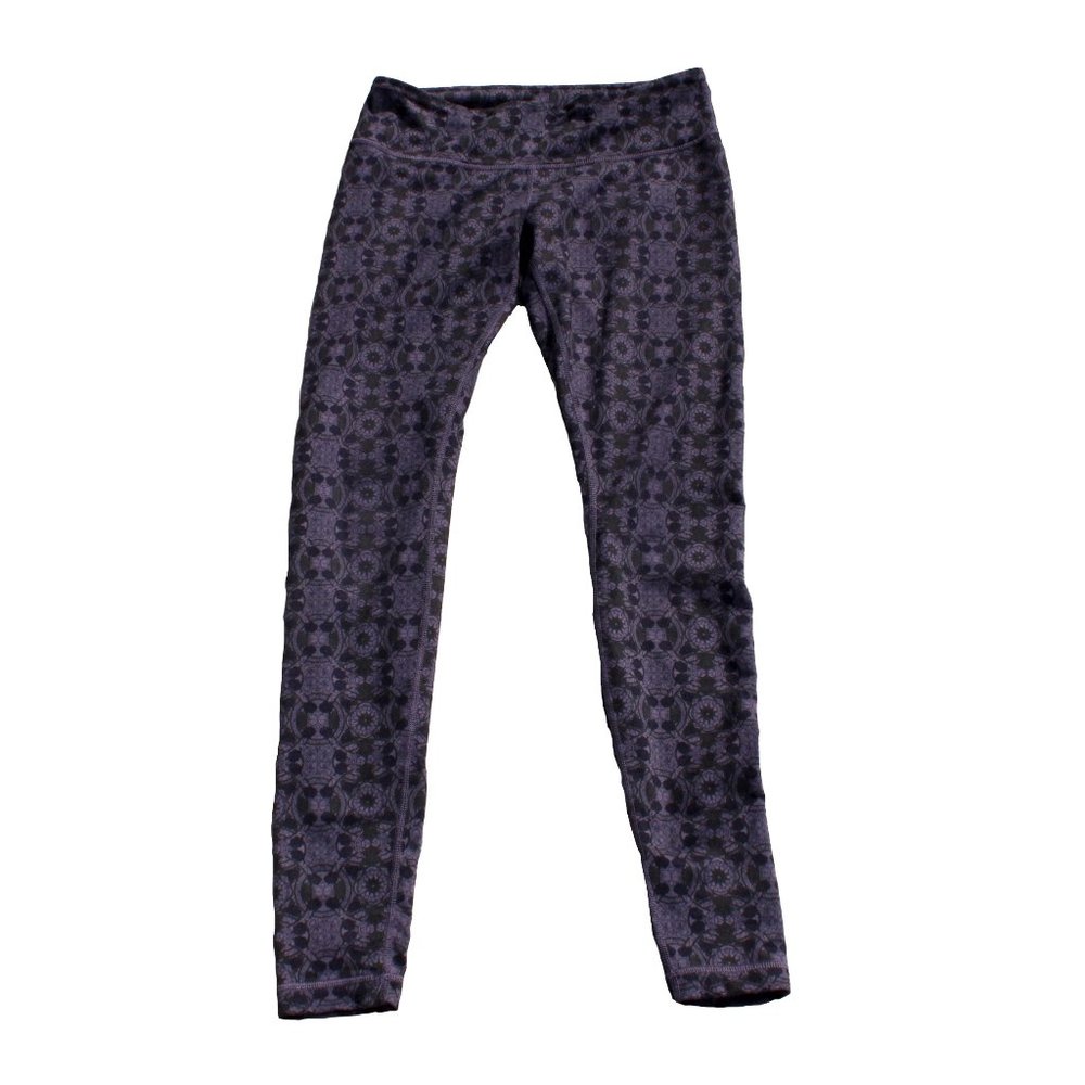 Lululemon Wunder Under Legging Luon Purple/Black Print Sz8